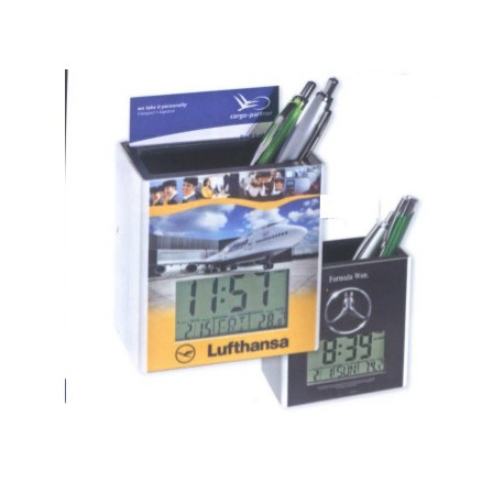 Μολυβοθήκη ρολόι, ημερολόγιο , θερμόμετρο € 8,66