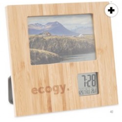 Ξύλινη κορνίζα, ρολόι-ημερολόγιο-θερμόμετρο  Zenframe €  12,00